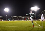 29 April 2019; Jack Byrne of Shamrock Rovers takes a corner during the SSE Airtricity League Premier Division match between Shamrock Rovers and St Patrick's Athletic at Tallaght Stadium in Dublin. Photo by Seb Daly/Sportsfile