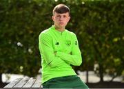 30 April 2019; Conor Carty poses for a portrait during a Republic of Ireland U17's media day, at Citywest Hotel in Dublin. Photo by Seb Daly/Sportsfile