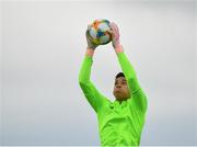 30 April 2019; Gavin Bazunu during a Republic of Ireland U17's training session at the FAI National Training Centre in Abbotstown, Dublin. Photo by Seb Daly/Sportsfile