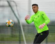 30 April 2019; Gavin Bazunu during a Republic of Ireland U17's training session at the FAI National Training Centre in Abbotstown, Dublin. Photo by Seb Daly/Sportsfile