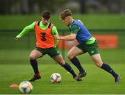 30 April 2019; Sean Kennedy, left, and Matt Everitt, right, during a Republic of Ireland U17's training session at the FAI National Training Centre in Abbotstown, Dublin. Photo by Seb Daly/Sportsfile