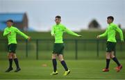 30 April 2019; Brandon Holt, centre, during a Republic of Ireland U17's training session at the FAI National Training Centre in Abbotstown, Dublin. Photo by Seb Daly/Sportsfile