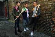 30 April 2019; 2017 All-Ireland hurling champion, Galway’s Gearoid McInerney, left, reigning All-Ireland hurling champion Tom Morrissey, centre, and highest scorer of the 2018 hurling championship Clare’s Peter Duggan is pictured at the launch of the Littlewoods Ireland #StyleOfPlay campaign. Littlewoods Ireland are proud sponsors of the All Ireland Senior Hurling Championship. Their #StyleOfPlay campaign continues to bring together the worlds of sport and fashion while showcasing the style and skills of the players on and off the pitch. Keep up to date with all #StyleOfPlay updates on the Littlewoods Ireland Website and follow them on Facebook, Twitter and Instagram. Photo by Ramsey Cardy/Sportsfile