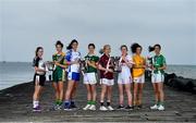 30 April 2019; In attendance during the Lidl Ladies National Football League finals media day at Poolbeg Beach in Dublin, are, from left, Jacqui Mulligan of Sligo, Máire O'Shaughnessy of Meath, Michelle Ryan of Waterford, Amanda Brosnan of Kerry, Tracey Leonard of Galway, Martina O'Brien of Cork, Saoirse Tennyson of Antrim and Joanne Doonan of Fermanagh. The Lidl Ladies National Football League Finals take place next Saturday and Sunday. On Saturday, at St Tiernach’s Park in Clones, Co. Monaghan, it’s Antrim against Fermanagh in the Division 4 final at 2pm, followed by the Division 3 final between Meath and Sligo at 4pm at the same venue. On Sunday, at Parnell Park in Dublin, the first game of a double-header is Kerry v Waterford in the Division 2 final at 2pm, followed by the Division 1 final clash between Cork and Galway at 4pm. Tickets for the Lidl Ladies NFL finals will be available at St Tiernach’s Park on Saturday, and at Parnell Park on Sunday. Poolbeg Beach, Dublin. Photo by Brendan Moran/Sportsfile