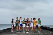 30 April 2019; In attendance during the Lidl Ladies National Football League finals media day at Poolbeg Beach in Dublin, are, from left, Jacqui Mulligan of Sligo, Máire O'Shaughnessy of Meath, Michelle Ryan of Waterford, Amanda Brosnan of Kerry, Tracey Leonard of Galway, Martina O'Brien of Cork, Saoirse Tennyson of Antrim and Joanne Doonan of Fermanagh. The Lidl Ladies National Football League Finals take place next Saturday and Sunday. On Saturday, at St Tiernach’s Park in Clones, Co. Monaghan, it’s Antrim against Fermanagh in the Division 4 final at 2pm, followed by the Division 3 final between Meath and Sligo at 4pm at the same venue. On Sunday, at Parnell Park in Dublin, the first game of a double-header is Kerry v Waterford in the Division 2 final at 2pm, followed by the Division 1 final clash between Cork and Galway at 4pm. Tickets for the Lidl Ladies NFL finals will be available at St Tiernach’s Park on Saturday, and at Parnell Park on Sunday. Poolbeg Beach, Dublin. Photo by Brendan Moran/Sportsfile