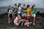 30 April 2019; In attendance during the Lidl Ladies National Football League finals media day at Poolbeg Beach in Dublin, are, back from left, Jacqui Mulligan of Sligo, Máire O'Shaughnessy of Meath, Michelle Ryan of Waterford, Amanda Brosnan of Kerry, Saoirse Tennyson of Antrim and Joanne Doonan of Fermanagh with front, from left, Martina O'Brien of Cork, and Tracey Leonard of Galway. The Lidl Ladies National Football League Finals take place next Saturday and Sunday. On Saturday, at St Tiernach’s Park in Clones, Co. Monaghan, it’s Antrim against Fermanagh in the Division 4 final at 2pm, followed by the Division 3 final between Meath and Sligo at 4pm at the same venue. On Sunday, at Parnell Park in Dublin, the first game of a double-header is Kerry v Waterford in the Division 2 final at 2pm, followed by the Division 1 final clash between Cork and Galway at 4pm. Tickets for the Lidl Ladies NFL finals will be available at St Tiernach’s Park on Saturday, and at Parnell Park on Sunday. Poolbeg Beach, Dublin. Photo by Brendan Moran/Sportsfile