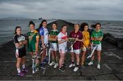 30 April 2019; In attendance during the Lidl Ladies National Football League finals media day at Poolbeg Beach in Dublin, are, from left, Jacqui Mulligan of Sligo, Máire O'Shaughnessy of Meath, Michelle Ryan of Waterford, Amanda Brosnan of Kerry, Martina O'Brien of Cork, Tracey Leonard of Galway, Saoirse Tennyson of Antrim and Joanne Doonan of Fermanagh. The Lidl Ladies National Football League Finals take place next Saturday and Sunday. On Saturday, at St Tiernach’s Park in Clones, Co. Monaghan, it’s Antrim against Fermanagh in the Division 4 final at 2pm, followed by the Division 3 final between Meath and Sligo at 4pm at the same venue. On Sunday, at Parnell Park in Dublin, the first game of a double-header is Kerry v Waterford in the Division 2 final at 2pm, followed by the Division 1 final clash between Cork and Galway at 4pm. Tickets for the Lidl Ladies NFL finals will be available at St Tiernach’s Park on Saturday, and at Parnell Park on Sunday. Poolbeg Beach, Dublin. Photo by Brendan Moran/Sportsfile