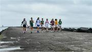 30 April 2019; In attendance during the Lidl Ladies National Football League finals media day at Poolbeg Beach in Dublin, are, from left, Jacqui Mulligan of Sligo, Máire O'Shaughnessy of Meath, Michelle Ryan of Waterford, Amanda Brosnan of Kerry, Martina O'Brien of Cork, Tracey Leonard of Galway, Saoirse Tennyson of Antrim and Joanne Doonan of Fermanagh. The Lidl Ladies National Football League Finals take place next Saturday and Sunday. On Saturday, at St Tiernach’s Park in Clones, Co. Monaghan, it’s Antrim against Fermanagh in the Division 4 final at 2pm, followed by the Division 3 final between Meath and Sligo at 4pm at the same venue. On Sunday, at Parnell Park in Dublin, the first game of a double-header is Kerry v Waterford in the Division 2 final at 2pm, followed by the Division 1 final clash between Cork and Galway at 4pm. Tickets for the Lidl Ladies NFL finals will be available at St Tiernach’s Park on Saturday, and at Parnell Park on Sunday. Poolbeg Beach, Dublin. Photo by Harry Murphy/Sportsfile
