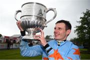 30 April 2019; Jockey Paul Townend celebrates with the cup after winning the BoyleSports Champion Steeplechase on Un De Sceaux at Punchestown Racecourse in Naas, Kildare. Photo by David Fitzgerald/Sportsfile