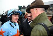 30 April 2019; Winning jockey Paul Townend with winning trainer Willie Mullins after riding Un De Sceaux to win the BoyleSports Champion Steeplechase at Punchestown Racecourse in Naas, Kildare. Photo by David Fitzgerald/Sportsfile