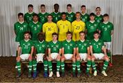 1 May 2019; The Republic of Ireland squad during a UEFA U17 European Championship Finals portrait session at CityWest Hotel in Saggart, Dublin. Photo by Seb Daly/Sportsfile