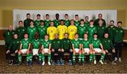 1 May 2019; Republic of Ireland players and staff during a UEFA U17 European Championship Finals portrait session at CityWest Hotel in Saggart, Dublin. Photo by Seb Daly/Sportsfile