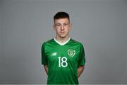1 May 2019; Ronan McKinley of Republic of Ireland during a UEFA U17 European Championship Finals portrait session at CityWest Hotel in Saggart, Dublin. Photo by Seb Daly/Sportsfile