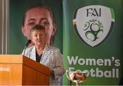 1 May 2019; Niamh O'Donoghue, FAI board member, speaking during the 2019 Fota Island Resort FAI Gaynor Tournament launch at City Hall in Merchants Quay, Limerick. Photo by Diarmuid Greene/Sportsfile