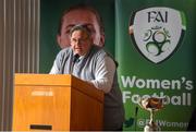 1 May 2019; Padraig Hartnett, FAI Women's Football Committee, speaking during the 2019 Fota Island Resort FAI Gaynor Tournament launch at City Hall in Merchants Quay, Limerick. Photo by Diarmuid Greene/Sportsfile