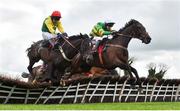 2 May 2019; Unowhatimeanharry, with Mark Walsh up, right, jump the last ahead of Vision Des Flos, with Tom Scudamore up, on their way to winning the Ladbrokes Champion Stayers Hurdle at Punchestown Racecourse in Naas, Kildare. Photo by David Fitzgerald/Sportsfile