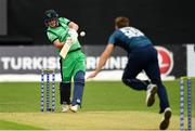3 May 2019; Mark Adair of Ireland plays a shot during the One Day International between Ireland and England at Malahide Cricket Ground in Dublin. Photo by Sam Barnes/Sportsfile