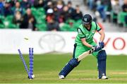 3 May 2019; Josh Little of Ireland is bowled by Tom Curran of England during the One Day International between Ireland and England at Malahide Cricket Ground in Dublin. Photo by Sam Barnes/Sportsfile