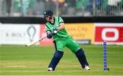 3 May 2019; Josh Little of Ireland plays a shot during the One Day International between Ireland and England at Malahide Cricket Ground in Dublin. Photo by Sam Barnes/Sportsfile