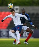 3 May 2019; Sam Greenwood of England in action against Chrislain Matsima of France during the 2019 UEFA European Under-17 Championships Group B match between England and France at City Calling Stadium in Longford. Photo by Eóin Noonan/Sportsfile