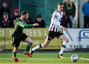 3 May 2019; Daniel Kelly of Dundalk in action against Jamie McDonagh of Derry City during the SSE Airtricity League Premier Division match between Dundalk and Derry City at Oriel Park in Dundalk, Louth. Photo by Oliver McVeigh/Sportsfile