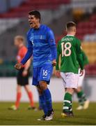 3 May 2019; Vasileios Pavlidis of Greece celebrates following the 2019 UEFA European Under-17 Championships Group A match between Republic of Ireland and Greece at Tallaght Stadium in Dublin. Photo by Stephen McCarthy/Sportsfile