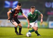 3 May 2019; James Tilley of Cork City in action against Darragh Leahy of Bohemians during the SSE Airtricity League Premier Division match between Bohemians and Cork City at Dalymount Park in Dublin. Photo by Ben McShane/Sportsfile