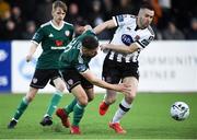 3 May 2019; Michael Duffy of Dundalk in action against Darren Cole of Derry City during the SS E Airtricity League Premier Division match between Dundalk and Derry City at Oriel Park in Dundalk, Louth. Photo by Oliver McVeigh/Sportsfile