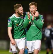 3 May 2019; Kevin O'Connor, left, and Gary Comerford of Cork City celebrate following the SSE Airtricity League Premier Division match between Bohemians and Cork City at Dalymount Park in Dublin. Photo by Ben McShane/Sportsfile