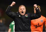 3 May 2019; Cork City interim-manager John Cotter celebrates following the SSE Airtricity League Premier Division match between Bohemians and Cork City at Dalymount Park in Dublin. Photo by Ben McShane/Sportsfile