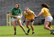 4 May 2019; Blaithin Bogue of Fermanagh in action against Ciara Brown of Antrim during the Lidl Ladies NFL Division 4 Final between Antrim and Fermanagh at St Tiernach's Park, Clones, Co.Monaghan. Photo by Oliver McVeigh/Sportsfile