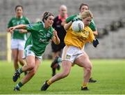 4 May 2019; Mairosa McGourty of Antrim in action against Maria Maguire of Fermanagh during the Lidl Ladies NFL Division 4 Final between Antrim and Fermanagh at St Tiernach's Park, Clones, Co.Monaghan. Photo by Oliver McVeigh/Sportsfile