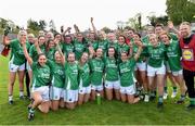 4 May 2019; Fermanagh players celebrate after the Lidl Ladies NFL Division 4 Final between Antrim and Fermanagh at St Tiernach's Park, Clones, Co.Monaghan. Photo by Matt Browne/Sportsfile