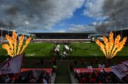 4 May 2019; Ulster captain Rory Best, accompanied by his children Ben, Penny and Richie, walks out for his final home game prior to the Guinness PRO14 quarter-final match between Ulster and Connacht at Kingspan Stadium in Belfast. Photo by Brendan Moran/Sportsfile