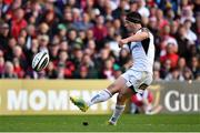 4 May 2019; John Cooney of Ulster kicks a penalty during the Guinness PRO14 quarter-final match between Ulster and Connacht at Kingspan Stadium in Belfast. Photo by Brendan Moran/Sportsfile