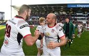 4 May 2019; Rory Best of Ulster celebrates with team-mate Alan O'Connor following the Guinness PRO14 quarter-final match between Ulster and Connacht at Kingspan Stadium in Belfast. Photo by David Fitzgerald/Sportsfile