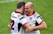 4 May 2019; Darren Cave, left, and Rory Best embrace having played their final home game after the Guinness PRO14 quarter-final match between Ulster and Connacht at Kingspan Stadium in Belfast. Photo by Brendan Moran/Sportsfile