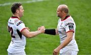 4 May 2019; Darren Cave, left, and Rory Best congratulate each other having played their final home game after the Guinness PRO14 quarter-final match between Ulster and Connacht at Kingspan Stadium in Belfast. Photo by Brendan Moran/Sportsfile
