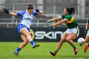 5 May 2019; Michelle Ryan of Waterford scores her side's first goal past Aislinn Desmond of Kerry during the Lidl Ladies National Football League Division 2 Final match between Kerry and Waterford at Parnell Park in Dublin. Photo by Brendan Moran/Sportsfile