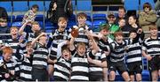 5 May 2019; Old Belvedere players celebrate after the Leinster Rugby U13 Cup Final match between Coolmine and Old Belvedere at Energia Park in Dublin. Photo by Matt Browne/Sportsfile