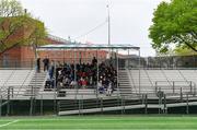 5 May 2019; Spectators in the sheltered section of the stand await the 9am match between NY Development Squad and Allentown, Philadelphia, in a hurling exhibition game ahead of the Connacht GAA Football Senior Championship Quarter-Final match between New York and Mayo at Gaelic Park in New York, USA. Photo by Piaras Ó Mídheach/Sportsfile