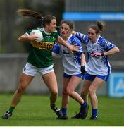 5 May 2019; Anna Galvin of Kerry in action against Kelly Ann Hogan and Róisín Tobin of Waterford during the Lidl Ladies National Football League Division 2 Final match between Kerry and Waterford at Parnell Park in Dublin. Photo by Brendan Moran/Sportsfile
