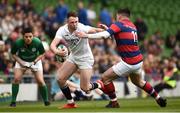 5 May 2019; Sean French of Cork Constitution is tackled by Cian O'Donoghue of Clontarf during the All-Ireland League Division 1 Final match between Cork Constitution and Clontarf at the Aviva Stadium in Dublin. Photo by Oliver McVeigh/Sportsfile