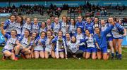 5 May 2019; The Waterford team celebrate with the Division 2 cup after the Lidl Ladies National Football League Division 2 Final match between Kerry and Waterford at Parnell Park in Dublin. Photo by Brendan Moran/Sportsfile