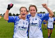 5 May 2019; Shauna Dunphy and Aisling Mullaney of Waterford celebrate after the Lidl Ladies National Football League Division 2 Final match between Kerry and Waterford at Parnell Park in Dublin. Photo by Brendan Moran/Sportsfile