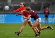 5 May 2019; Aishling Hutchings of Cork in action against Megan Glynn of Galway during the Lidl Ladies National Football League Division 1 Final match between Cork and Galway at Parnell Park in Dublin. Photo by Brendan Moran/Sportsfile