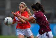 5 May 2019; Orla Finn of Cork in action against Roisin Leonard of Galway during the Lidl Ladies National Football League Division 1 Final match between Cork and Galway at Parnell Park in Dublin. Photo by Brendan Moran/Sportsfile