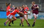 5 May 2019; Sarah Lynch of Galway in action against Libby Coppinger of Cork during the Lidl Ladies National Football League Division 1 Final match between Cork and Galway at Parnell Park in Dublin. Photo by Brendan Moran/Sportsfile