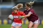 5 May 2019; Orla Finn of Cork in action against Shauna Molloy of Galway during the Lidl Ladies National Football League Division 1 Final match between Cork and Galway at Parnell Park in Dublin. Photo by Brendan Moran/Sportsfile