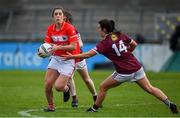 5 May 2019; Ciara O'Sullivan of Cork in action against Roisin Leonard of Galway during the Lidl Ladies National Football League Division 1 Final match between Cork and Galway at Parnell Park in Dublin. Photo by Brendan Moran/Sportsfile